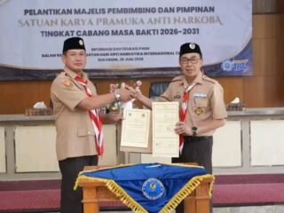 Pelantikan Saka Pramuka Anti Narkoba, Sekda Ajak Wujudkan Sukabumi Bersih Narkoba