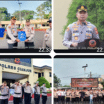Kapolres Cianjur AKBP Dr. A. Alexander Yurikho Hadi, S.H., S.I.K., M.Si., Memimpin Apel Pemberian Penghargaan kepada Personel Polri berprestasi dan masyarakat yang telah berkontribusi membantu tugas Kepolisian  