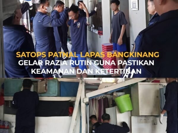 Satops Patnal Lapas Bangkinang Gelar Razia Rutin Guna Pastikan Keamanan Dan Ketertiban