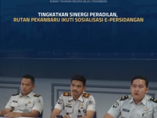 Tingkatkan Sinergi Peradilan, Rutan Pekanbaru Ikuti Sosialisasi E-Persidangan