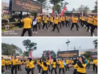 Polres Cianjur Gelar Apel Pagi, Senam Bersama dan Pemeriksaan Kesehatan Personel
