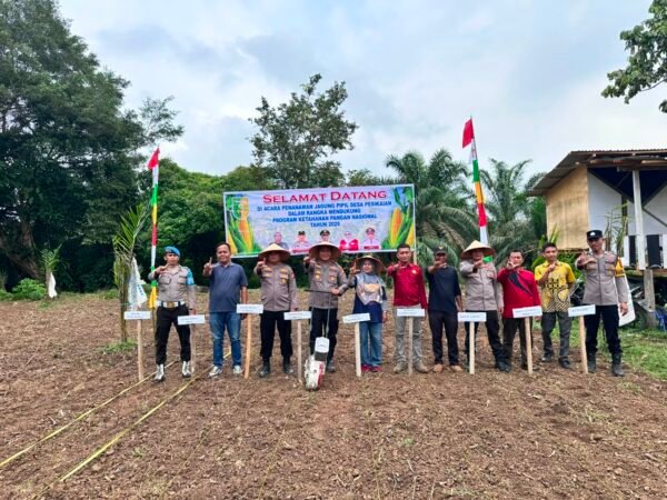 Guna Mendukung Swasembada Pangan APBD Tahun 2026, Polsek Cerenti Melakukan Penanaman Jagung Pipil Di Desa Pesikaian