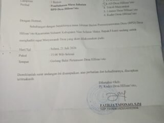 Usulan Perpanjangan Masa Jabatan BPD Desa Hilisao'oto Disorot, Ketua BPD Nilai Mekanisme Rapat Tak Sesuai Regulasi