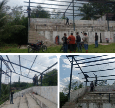 Dari Gotong Royong untuk Dobana, Renovasi Tribun Lapangan Sepak Bola Serbelawan Masuki Tahap Kedua