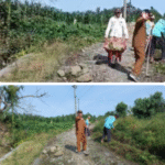 Pangulu Nagori Pagar Pinang ajak Warga Gotong Royong di Talang, Huta Lumban Holbung, Perbaiki Jalan Hubar Habir