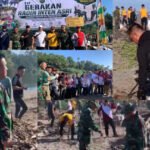 Gerakan Radin Inten Asri, Jajaran Kodim 0423/BU Gelar Aksi Bersih Sampah Serentak di Pantai Lais