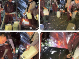 Tim Saber Miras Polres Halsel Kembali Musnahkan Tempat Penyulingan Cap Tikus Di Areal Perkbunan Desa Hidayat