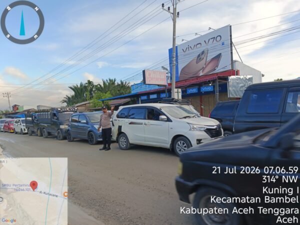 Antisipasi Kelangkaan BBM, Polres Aceh Tenggara Siagakan Personel dan Gelar Patroli Humanis di SPBU