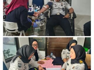 Semarak HUT RI Ke-81 Pegawai Rutan Pekanbaru Ikuti Donor Darah Ditjenpas Riau