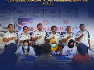 Dalam Rangka Memperingati HUT RI Ke 81, Lapas Narkotika Kelas IIB Rumbai Gelar Layanan Cek Kesehatan Gratis Dan Pemberian Bantuan Sosial