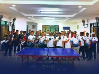 Semarak HUT RI Ke-81, Lapas Narkotika Rumbai Ikuti Pertandingan Tenis Meja Di Lingkungan Kanwil Ditjenpas Riau
