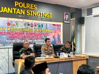 Polres Kuansing Perkuat Sinergi Lintas Sektoral Melalui Rapat Koordinasi Kesiapsiagaan Penanganan Karhutla