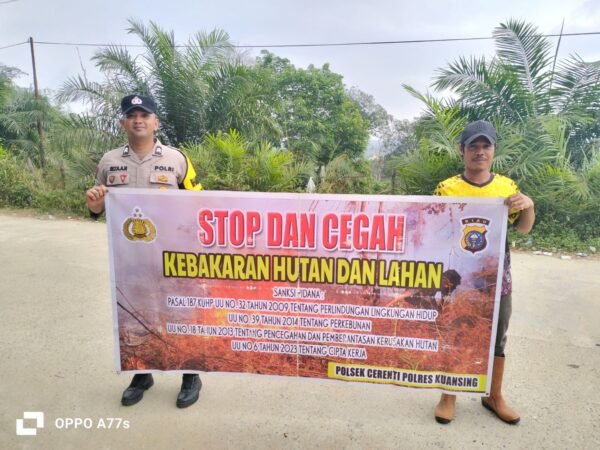 Cegah Karhutla, Polsek Cerenti Dan Pangean Gencarkan Imbauan Kepada Masyarakat
