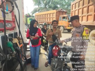 Polsek Jajaran Polres Kuansing Perketat Pengamanan SPBU, Antisipasi Antrean Dan Penyelewengan BBM Bersubsidi