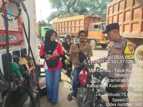 Polsek Jajaran Polres Kuansing Perketat Pengamanan SPBU, Antisipasi Antrean Dan Penyelewengan BBM Bersubsidi
