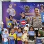 Polantas Karib Disambut Senyum Anak-Anak, Ditlantas Polda Riau Tanamkan Keselamatan Dan Cinta Lingkungan Sejak Dini