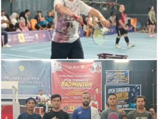 Meriahkan HUT KEMRI ke-81, Camat Gunungsitoli Idanoi Turun Gunung Ikuti Turnamen Badminton Sekepulauan Nias 2026