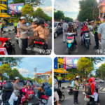 Sambut HUT RI ke-81, Satlantas Polres Ternate Bagi Helm Gratis dan Bendera Merah Putih kepada Pengendara