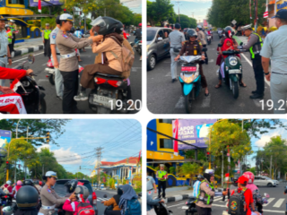 Sambut HUT RI ke-81, Satlantas Polres Ternate Bagi Helm Gratis dan Bendera Merah Putih kepada Pengendara