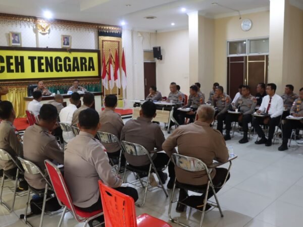 Jaga Kualitas Pelayanan, Kapolres Aceh Tenggara Pimpin Evaluasi Kinerja Jajaran