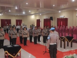 Kapolres Pimpin Sertijab Kasat Binmas Dan Enam Kapolsek Jajaran Polres Kampar