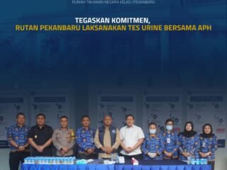 Tegaskan Komitmen, Rutan Pekanbaru Laksanakan Tes Urine Bersama APH