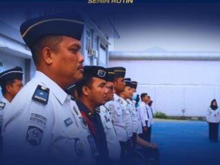 Awali Pekan Dengan Semangat Dan Integritas, Lapas Narkotika Rumbai Laksanakan Apel Pagi Senin Rutin