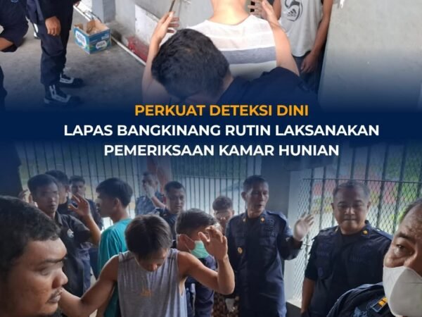 Perkuat Deteksi Dini, Lapas Bangkinang Rutin Laksanakan Pemeriksaan Kamar Hunian