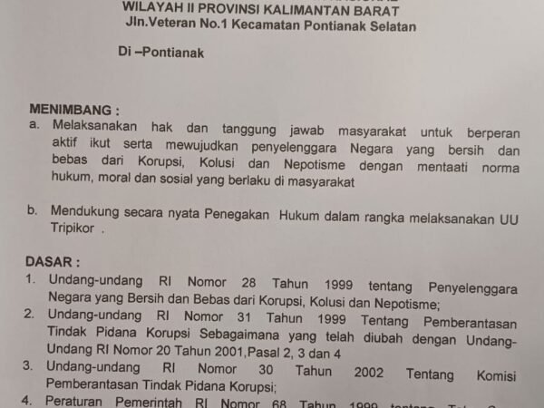 Viral: LSM GNPK RI Kalbar Surati BPJN Kalbar, Atas Dugaan Penyimpanan Proyek Jembatan Riam Pangar Bengkayang
