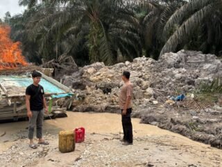 Polsek Pangean Tertibkan Satu Rakit PETI Di Desa Sako