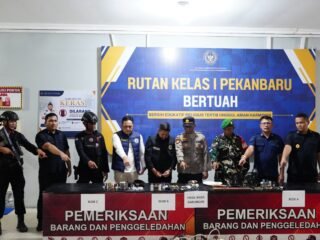 Perkuat Deteksi Dini, Rutan Pekanbaru Gelar Razia Gabungan Bersama Kanwil Ditjenpas Riau Dan APH