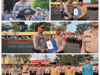 Kapolres Cianjur Beri Penghargaan kepada Personel Berprestasi dan Masyarakat yang Bantu Tugas Kepolisian