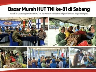 Kodim 0112/Sabang Ikut Meriahkan Bazar Murah HUT ke-81 TNI, Bantu Masyarakat Penuhi Kebutuhan Pokok