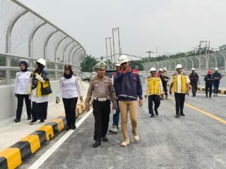 Pastikan Kesiapan Open Traffic, Ditlantas Polda Riau Tinjau Overpass STA 203+285
