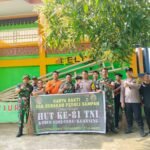 Polsek Cerenti Bersama TNI Dan Masyarakat Gotong Royong Bersihkan Tribun Nyiur Melambai