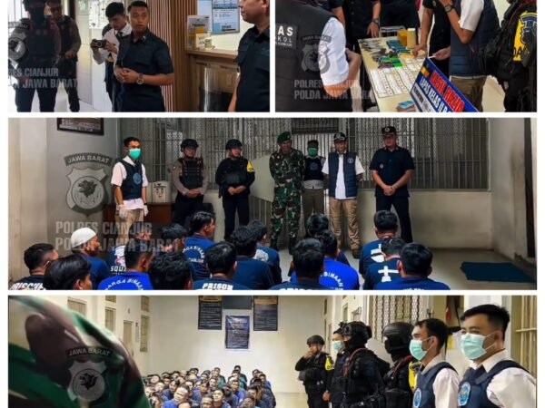Perkuat Keamanan Lapas, Polres Cianjur Bersama TNI dan Instansi Terkait Gelar Sidak Gabungan