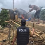 Polres Kuansing Tertibkan 13 Rakit PETI Di Tiga Lokasi, Seluruhnya Dimusnahkan