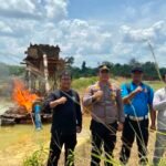Polres Kuansing Tertibkan 20 Rakit PETI Di Empat Lokasi, Seluruhnya Dimusnahkan