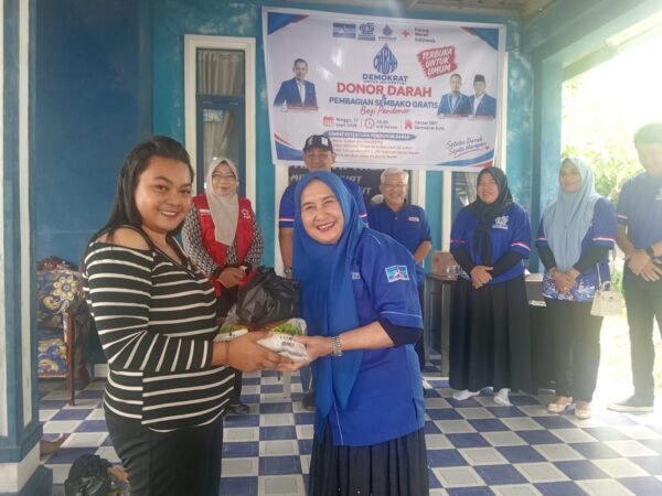 Peringati HUT ke-25, DPC Partai Demokrat Inhil Gelar Aksi Donor Darah dan Bagikan Sembako Gratis