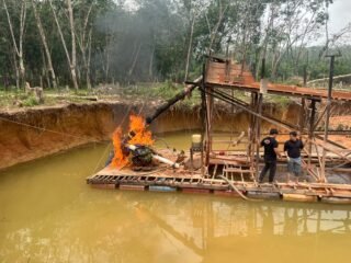Polsek Pangean Tertibkan Dua Rakit PETI Di Desa Pulau Deras