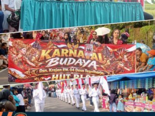Kemeriahan Pawai Karnaval Budaya Lokal di Tegal Harjo Kecamatan Glenmore Banyuwangi di Padati Masyarakat dan Pedagang UMKM