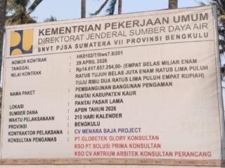 DIDUGA PENYIMPANGAN TEKNIS PROYEK PENGAMANAN PANTAI KAUR, BWS SUMATERA VII AKAN DILAPORKAN HINGGA KE BPK RI DAN KOMISI V DPR RI