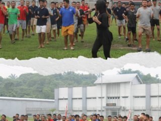 Lapas Narkotika Rumbai Jaga Kebugaran Warga Binaan Melalui Senam Sehat Bersama