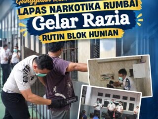 Deteksi Dini Gangguan Keamanan Dan Ketertiban, Lapas Narkotika Rumbai Gelar Razia Rutin Blok Hunian