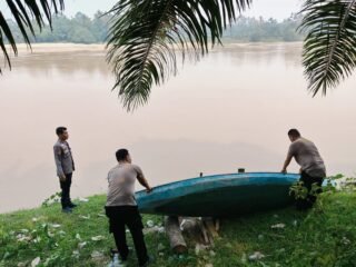 Polsek Cerenti Tindak Lanjuti Pengaduan Layanan Kepolisian 110 Terkait Aktivitas PETI Di Sungai Kuantan