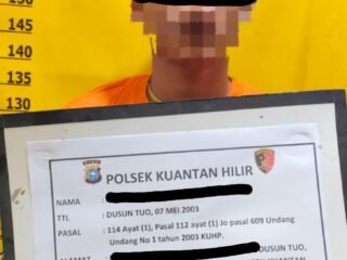 Polsek Kuantan Hilir Ungkap Sabu 4,39 Gram, Seorang Pria Diamankan