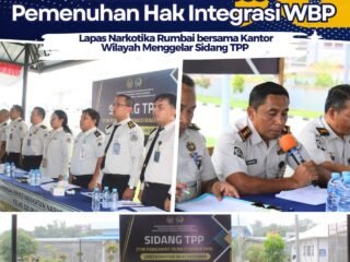 Memastikan Proses Pemenuhan Hak Integrasi WBP Lapas Narkotika Rumbai Bersama Kantor Wilayah Menggelar Sidang TPP