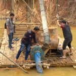 Polsek Kuantan Hilir Tertibkan PETI Di Rawang Ogung, Dua Rakit Dimusnahkan