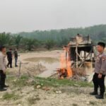 Polsek Benai Tertibkan Empat Rakit PETI Di Gunung Kesiangan