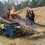 Polres Kuansing Tertibkan 30 Rakit PETI Di Enam Lokasi